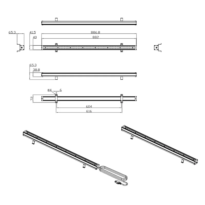 Lámpara de llenado de luz vegetal LED de tubo de aluminio 